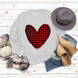 Pull à carreaux imprimé amour pour femme, pour la Saint-Valentin, automne et hiver