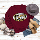 Mom Baseball Leopard Print Women's Bottomed Long Sleeve Loose Casual Sweater