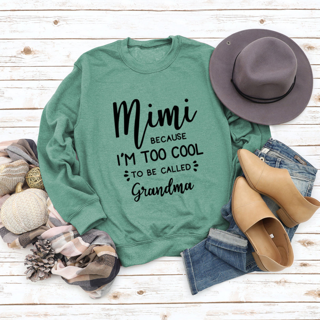 MIMI BECAUSE I'M Letter Fashion Damen Langarmshirt Rundhalspullover