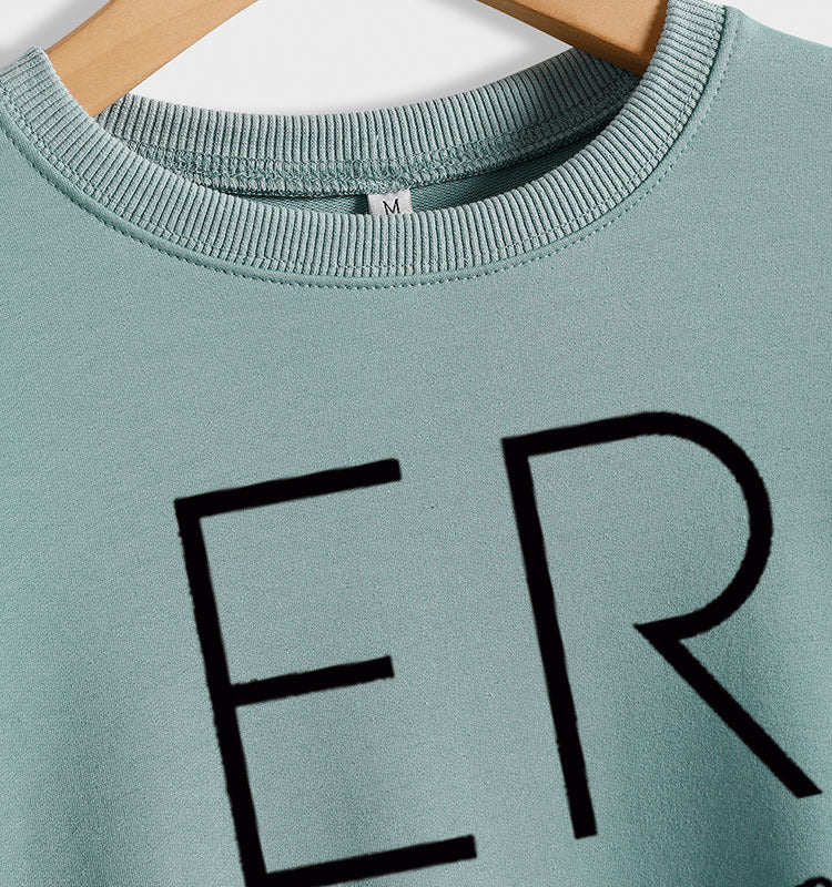 ER Nurse Round Neck Fashion Letter Tops Long Sleeve Women's Print Loose Sweatshirt