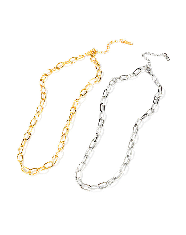 NEHZUS Style Multi-layer Temperament Titanium Steel Necklace Women's Fashion Ring Sexy Clavicle Chain Neck Chain Live Selling