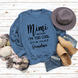 MIMI BECAUSE I'M Letter Fashion Damen Langarmshirt Rundhalspullover