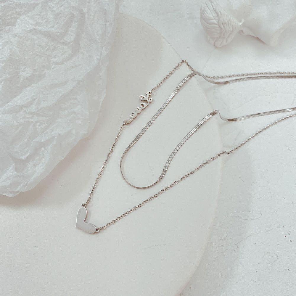 NEHZUS – pendentif d'amour classique et créatif, avec Double couche en acier inoxydable, nouveau collier pour dames
