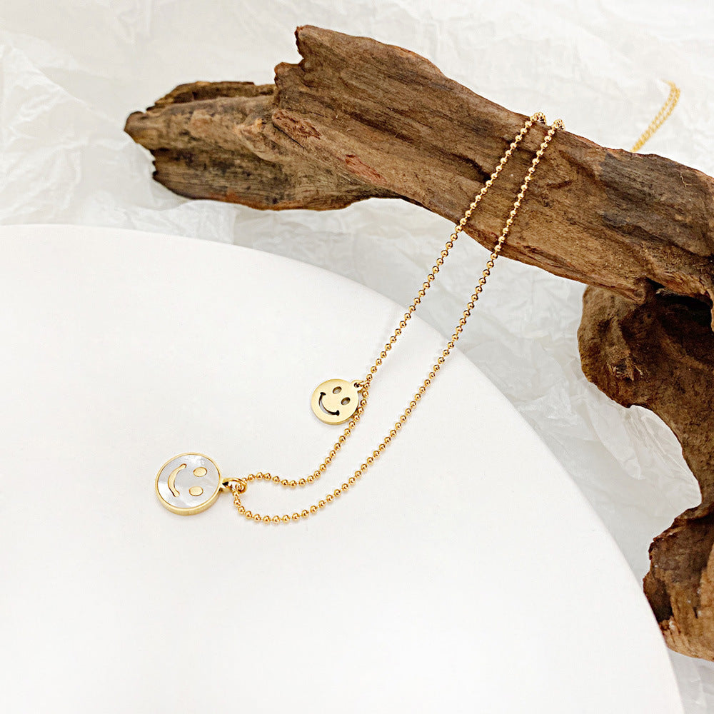 New Smiley Face Pendant Personalised Fashion Compact Design Women's Collarbone Chain
