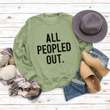ALL PEOPLED OUT Modisches, lockeres, übergroßes Sweatshirt mit Rundhalsausschnitt und langen Ärmeln