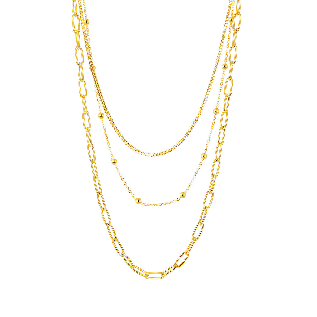 NEHZUS Double couche Hip Hop titane acier collier pour femmes en acier inoxydable clavicule chaîne colliers