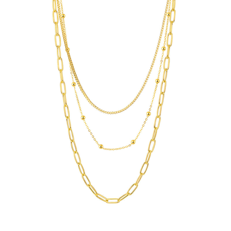 NEHZUS Double couche Hip Hop titane acier collier pour femmes en acier inoxydable clavicule chaîne colliers
