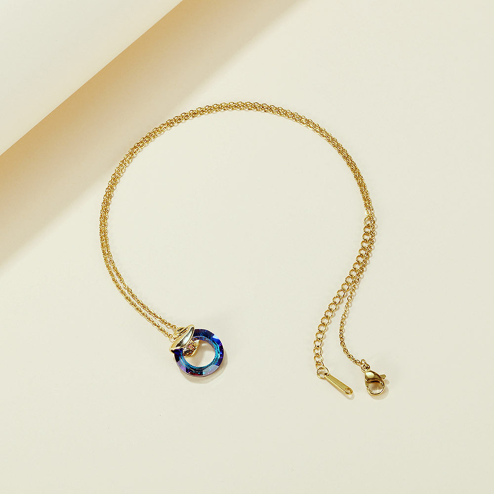 NEHZUS – bijoux en cristal coloré, bague pendante, Design créatif, pendentif cygne en cuivre, chaîne de clavicule Netflix pour femmes