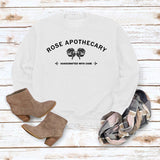 Rose Apothecary Casual Brief Rundhals Langarm Pullover Lose Mode Bodenbildung Mantel Top Weibliche