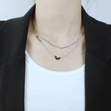 NEHZUS – pendentif d'amour classique et créatif, avec Double couche en acier inoxydable, nouveau collier pour dames