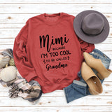 MIMI BECAUSE I'M Letter Fashion Damen Langarmshirt Rundhalspullover