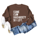 ICH KAM ICH SAH ICH HATTE Brief Lose Herbst und Winter Langarm Plus Größe Pullover Mädchen