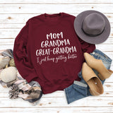 Langarm T-shirt MAMA OMA GROßE BUCHSTABEN AW OVERSIZE PULLOVER