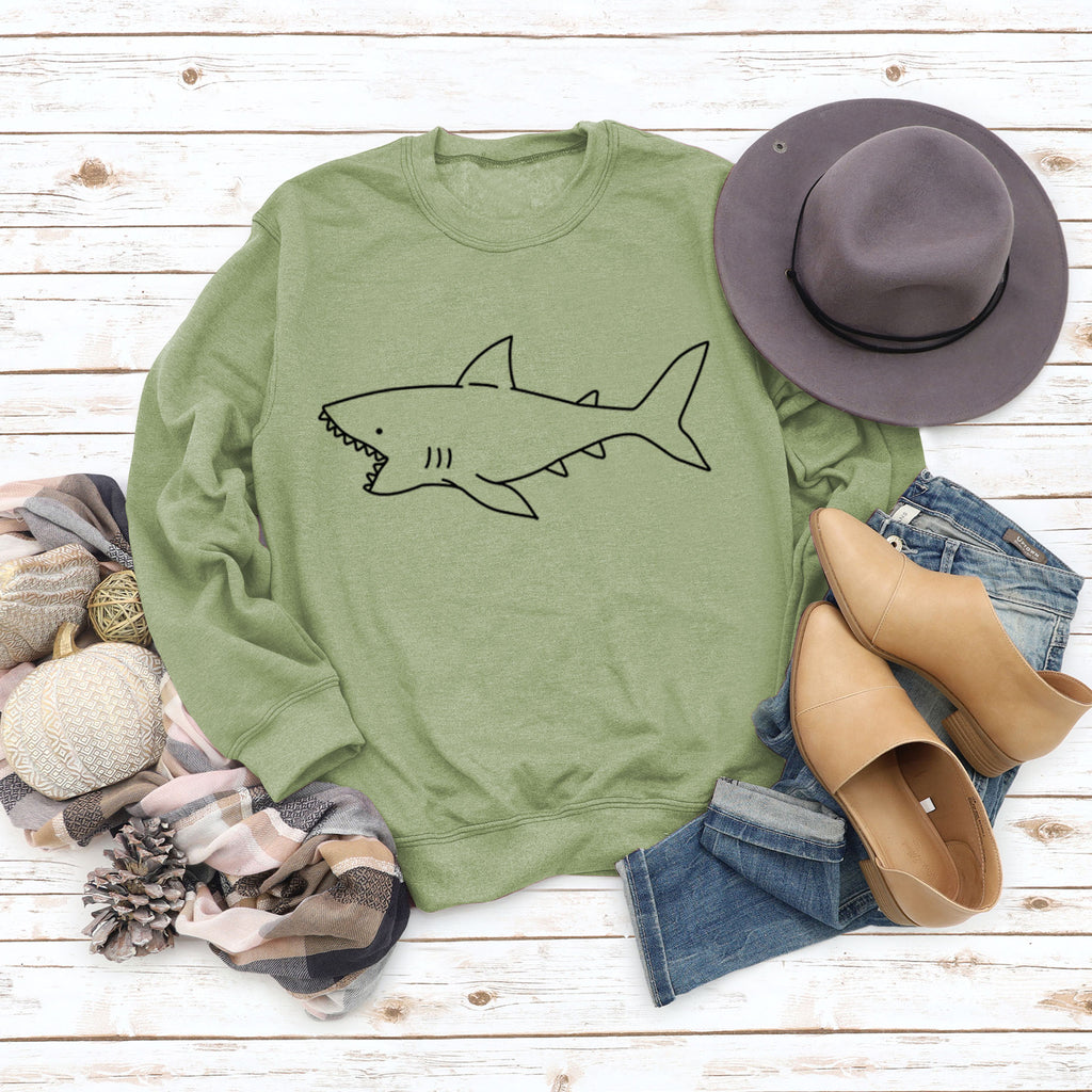 Rundhals Herbst und Winter Damen Tops Shark Print Casual Langarm Sweatshirt