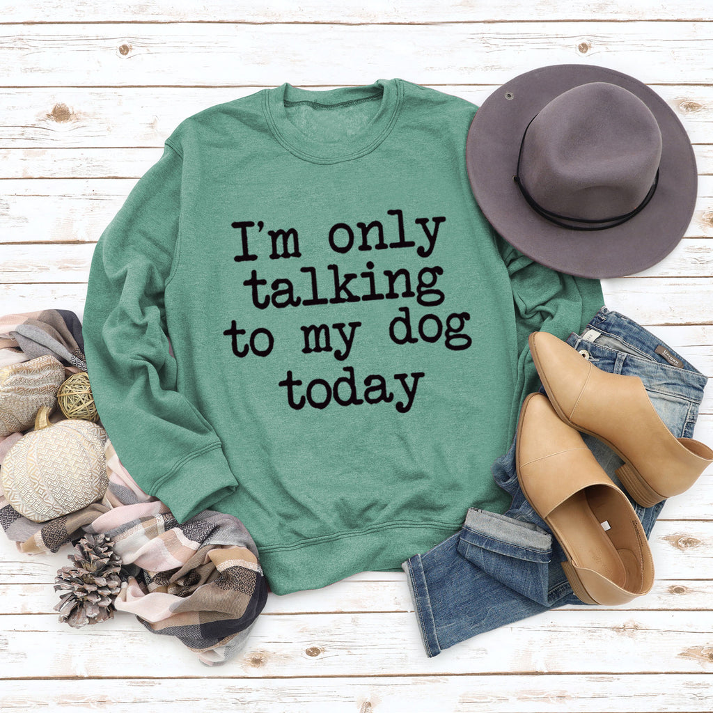 Letters Round Neck Letters Ladies Long Sleeve Print Loose Long Sleeve Sweatshirt