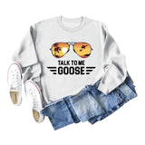 Talk Me Goose Round Neck Fashion Long Sleeve Loose Large Size Sweater