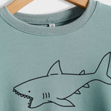 Rundhals Herbst und Winter Damen Tops Shark Print Casual Langarm Sweatshirt