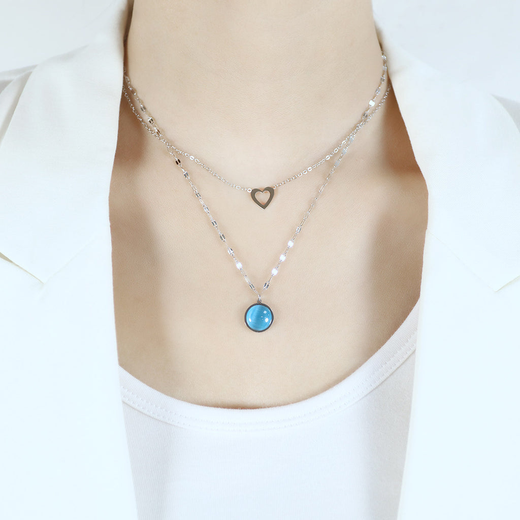 Collier multicouche en acier et titane pour femme, chaîne Vintage, pompon, centaines de cristaux, chaîne de clavicule, tendance