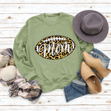 Mom Baseball Leopard Print Women's Bottomed Long Sleeve Loose Casual Sweater