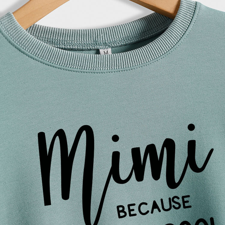 MIMI BECAUSE I'M Letter Fashion Damen Langarmshirt Rundhalspullover