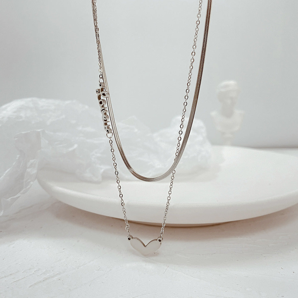 NEHZUS – pendentif d'amour classique et créatif, avec Double couche en acier inoxydable, nouveau collier pour dames