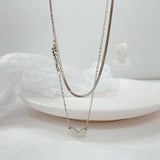 NEHZUS – pendentif d'amour classique et créatif, avec Double couche en acier inoxydable, nouveau collier pour dames