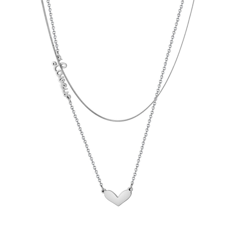 NEHZUS – pendentif d'amour classique et créatif, avec Double couche en acier inoxydable, nouveau collier pour dames