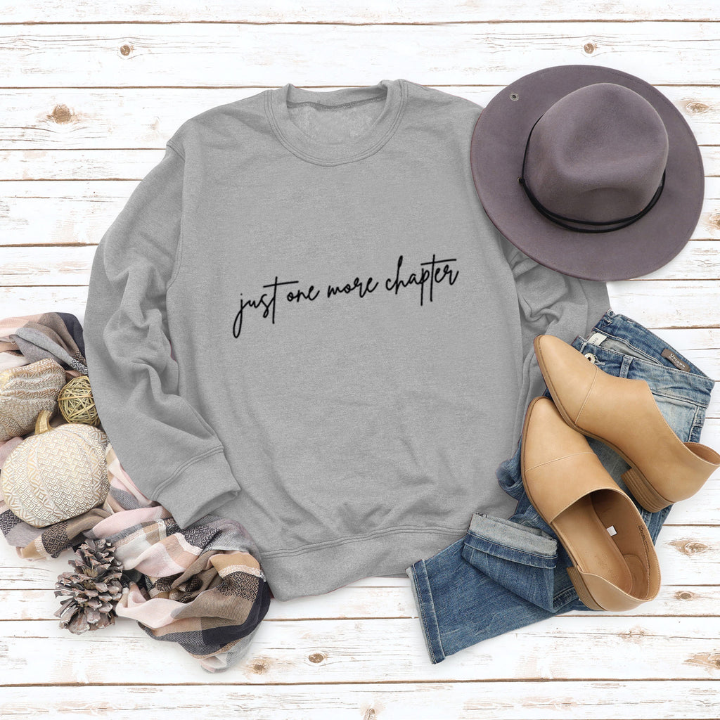 Just One More Letters Round Neck Sweater Female Large Size Long Sleeve