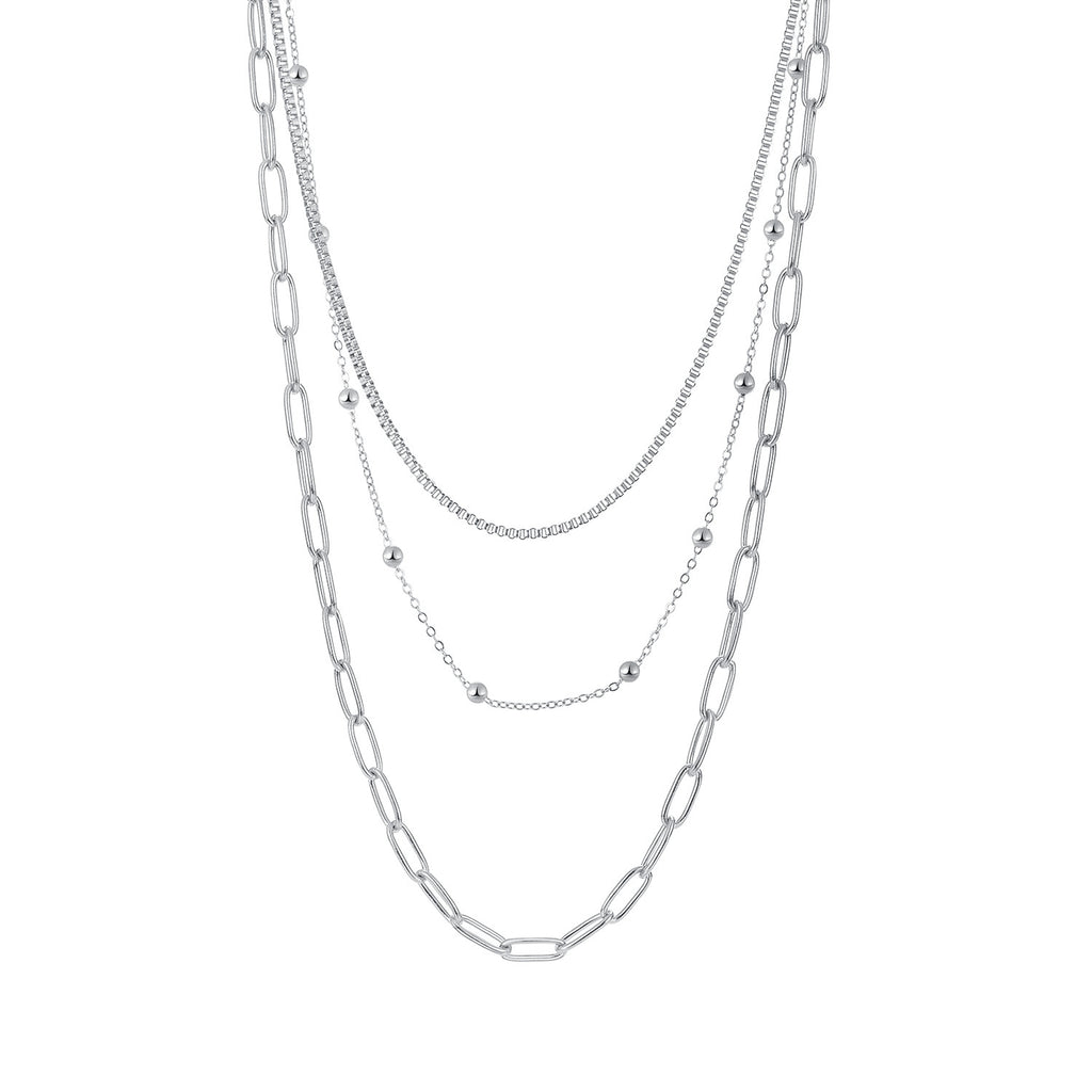NEHZUS Double couche Hip Hop titane acier collier pour femmes en acier inoxydable clavicule chaîne colliers