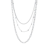 NEHZUS Double couche Hip Hop titane acier collier pour femmes en acier inoxydable clavicule chaîne colliers