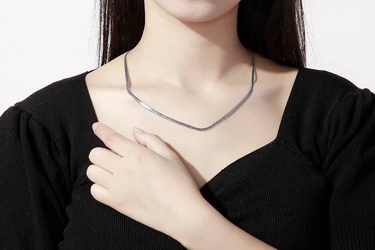 Chain with chain titanium necklace snake bone chain for women