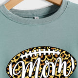 Mom Baseball Leopard Print Women's Bottomed Long Sleeve Loose Casual Sweater