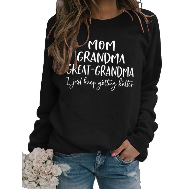 Langarm T-shirt MAMA OMA GROßE BUCHSTABEN AW OVERSIZE PULLOVER