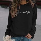 Just One More Letters Round Neck Sweater Female Large Size Long Sleeve