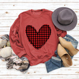 Pull à carreaux imprimé amour pour femme, pour la Saint-Valentin, automne et hiver