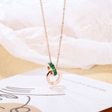 Sweetheart Style Collarbone Chain for Women Fashion with Zirconia Roman Numerals Double Ring