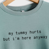 Mein Bauch tut weh Buchstaben lässig Herbst und Winter Bottoming Langarm lose Pullover Frauen