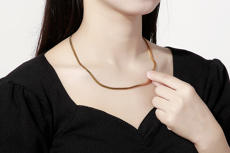 Chain with chain titanium necklace snake bone chain for women