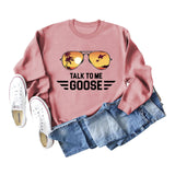 Talk Me Goose Round Neck Fashion Long Sleeve Loose Large Size Sweater