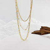 NEHZUS Double couche Hip Hop titane acier collier pour femmes en acier inoxydable clavicule chaîne colliers