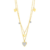 Collier en acier titane Double couche vent froid femme Hip Hop amour chaîne de clavicule