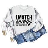 I Match Energy Damen-Sweatshirt mit Rundhalsausschnitt und langen Ärmeln