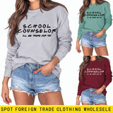 SCHOOL COUNTSELOR I'LL Autumn and Winter Bottoming Round Neck Long Sleeve Women's Sweater