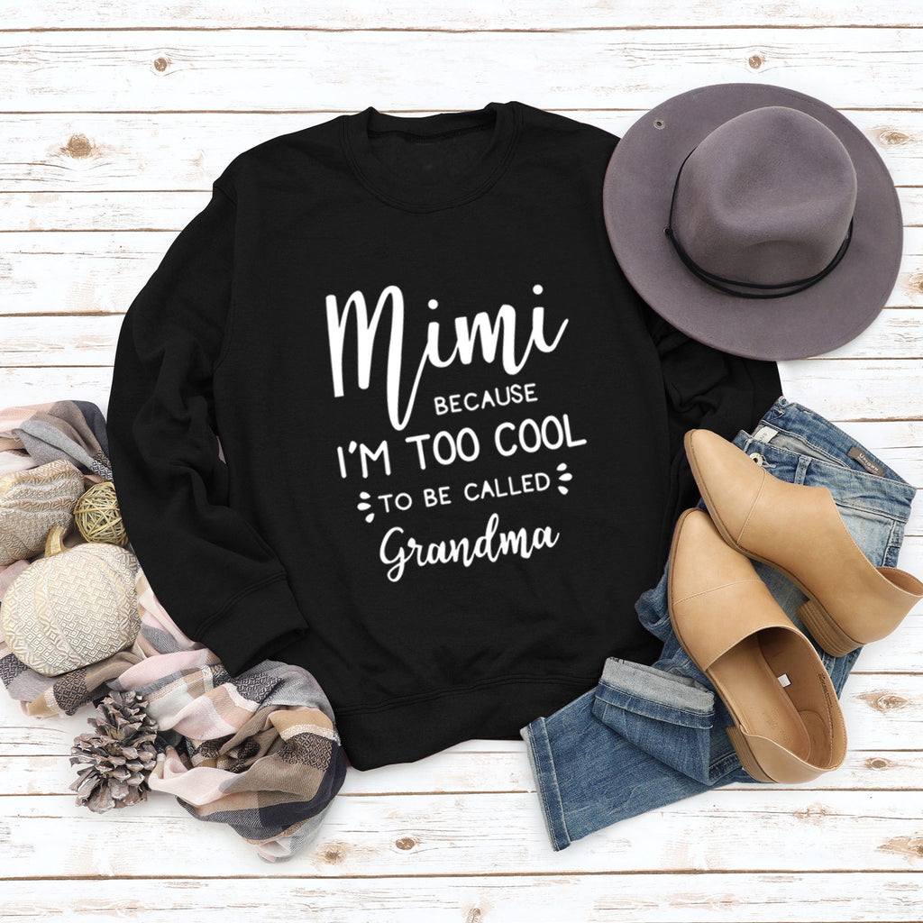MIMI BECAUSE I'M Letter Fashion Damen Langarmshirt Rundhalspullover