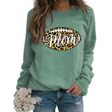 Mom Baseball Leopard Print Women's Bottomed Long Sleeve Loose Casual Sweater
