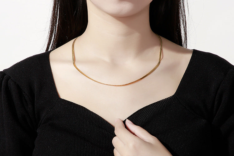 Chain with chain titanium necklace snake bone chain for women