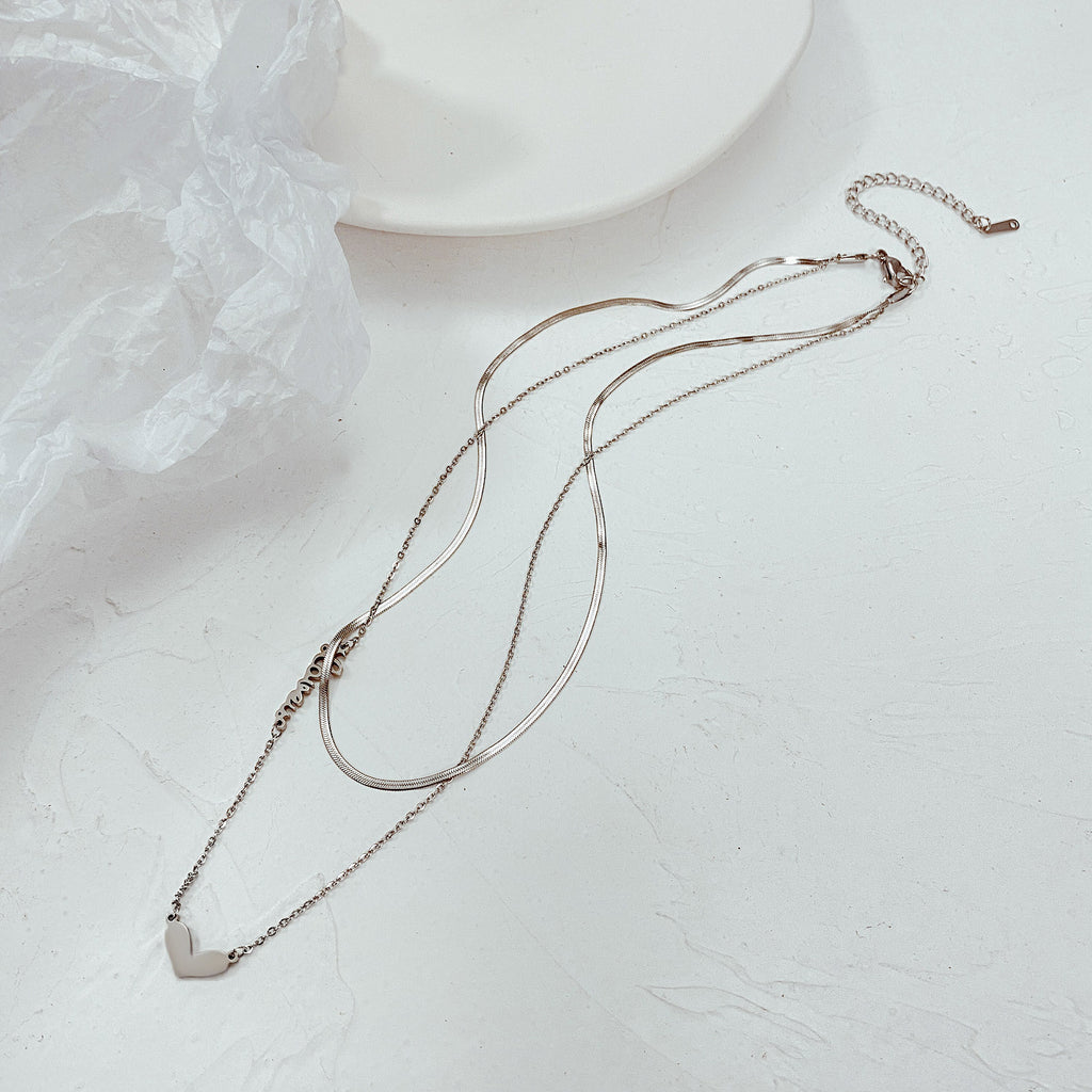 NEHZUS – pendentif d'amour classique et créatif, avec Double couche en acier inoxydable, nouveau collier pour dames