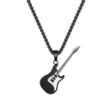 NEHZUS Jewelry source manufacturers in Europe and the United States hip-hop netroots guitar pendant street classic tide male titanium steel necklace