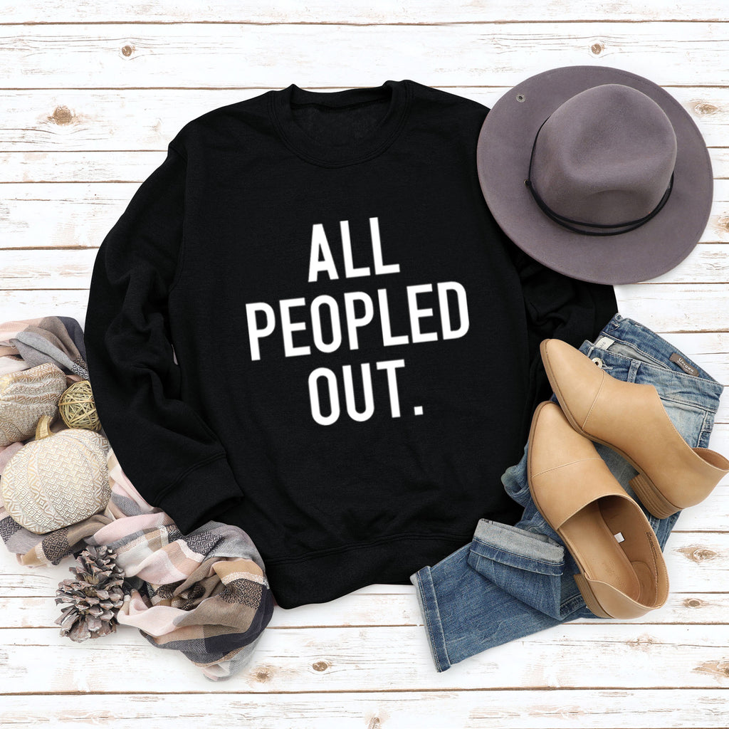 ALL PEOPLED OUT Modisches, lockeres, übergroßes Sweatshirt mit Rundhalsausschnitt und langen Ärmeln