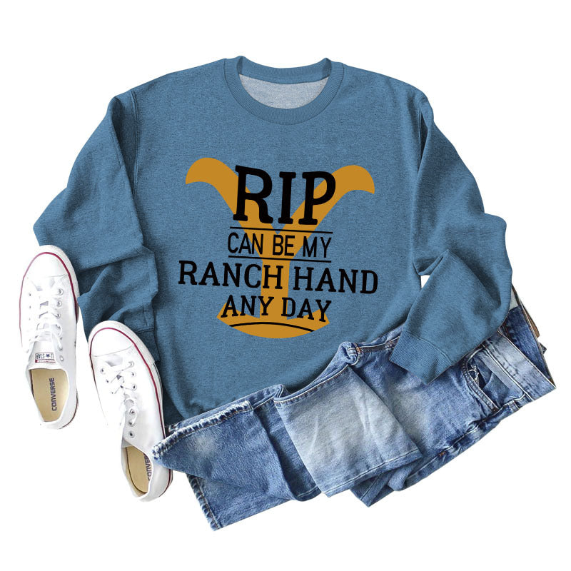 RIP CAN BE MY RANCH HAND Bottoming Long Sleeve Sweater Girl